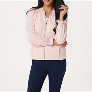 H by Halston Knit Bomber Ruching Jacket